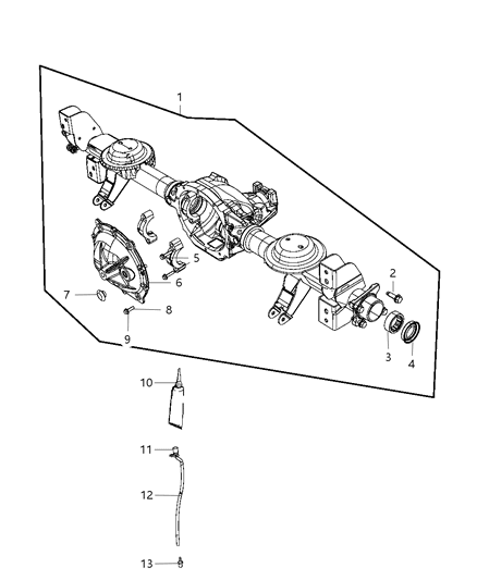 2009 Chrysler Aspen Housing & Vent , Rear Axle Diagram 1