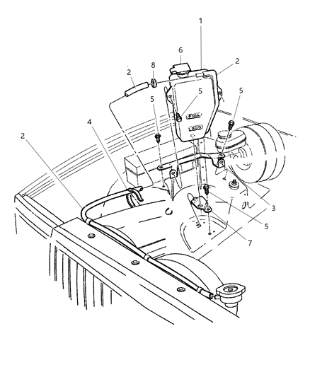 1998 Jeep Cherokee Bottle, Coolant Recovery Diagram 2