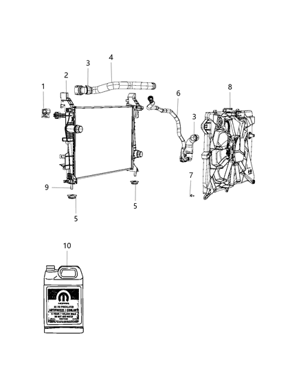 2020 Jeep Compass Radiator & Related Parts Diagram 1