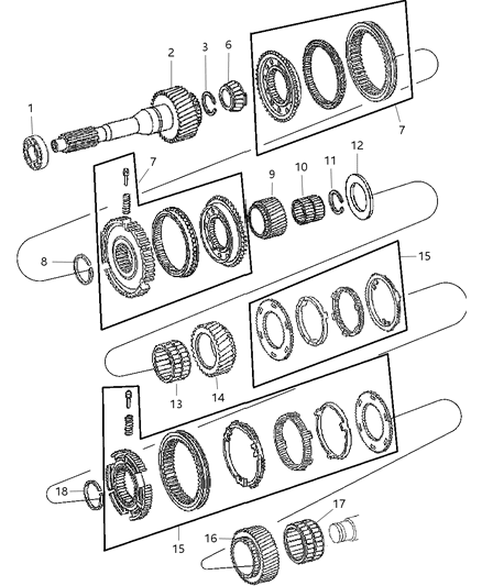 2007 Dodge Ram 3500 Cab Chassis Input Shaft & Gears Diagram