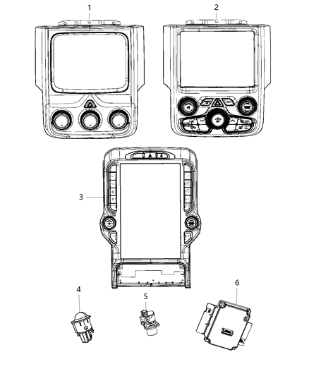 2019 Ram 3500 A/C & Heater Controls Diagram