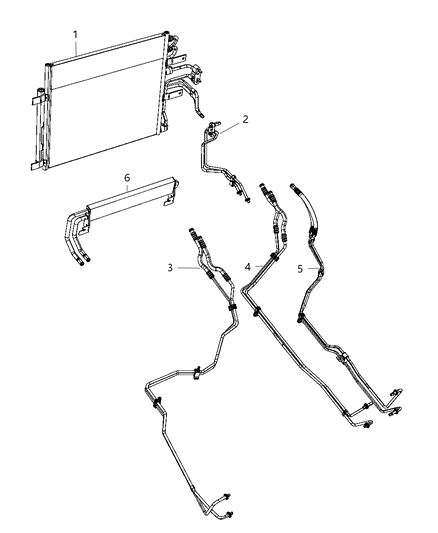 2009 Dodge Ram 1500 Transmission Oil Cooler & Lines Diagram