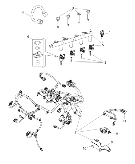 2020 Jeep Renegade Injector-Fuel Diagram for 68460565AA