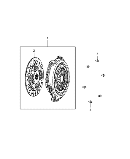 2005 Jeep Wrangler CLTCH Kit-Pressure Plate And Disc Diagram for 52104289AG