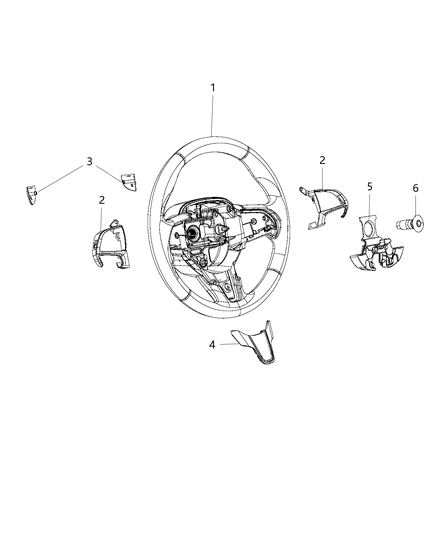 2016 Chrysler 300 Bezel-Steering Wheel Diagram for 5ZC67SZ6AB