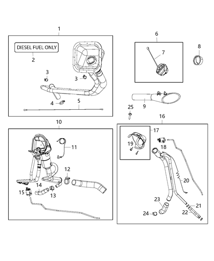 2016 Ram 3500 Fuel Tank Filler Tube Diagram