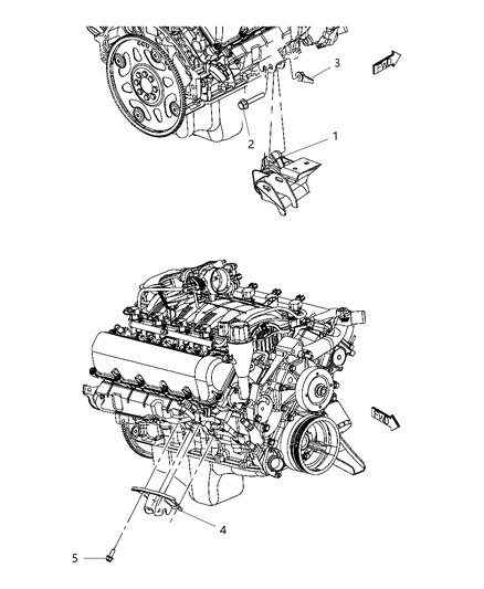 2009 Dodge Durango Engine Mounting Right Side Diagram 3