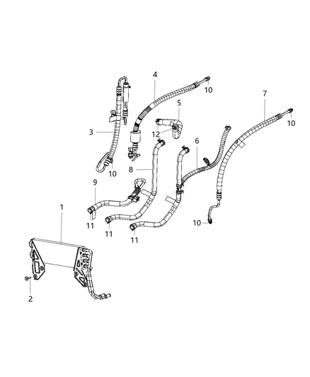 2019 Ram 3500 Hose-Power Steering Pressure Diagram for 68406359AA