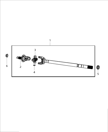 2019 Ram 4500 U-Joint Kit Diagram for 68456996AA