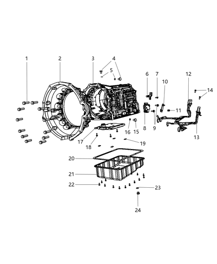 2007 Dodge Ram 3500 Pan-Transmission Oil Diagram for 68019654AA