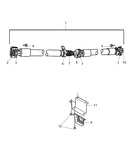 2007 Dodge Ram 3500 Propeller Shaft - Rear Diagram 3