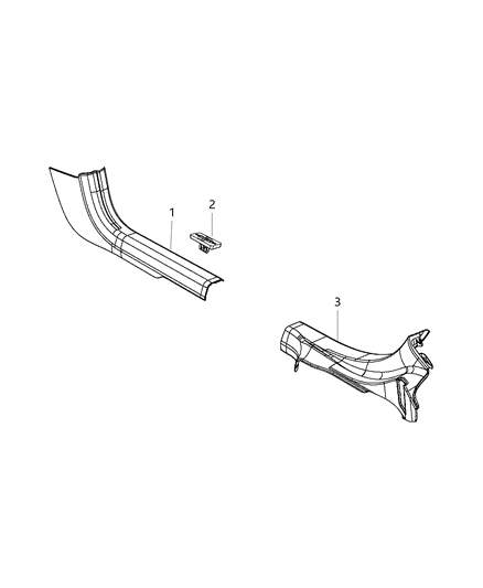 2019 Dodge Charger Panel-COWL Side Trim Diagram for 1KL43DX9AE