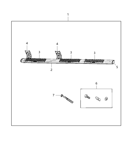 2015 Ram 2500 Step Kit-Tubular Side Diagram for 82213766AB