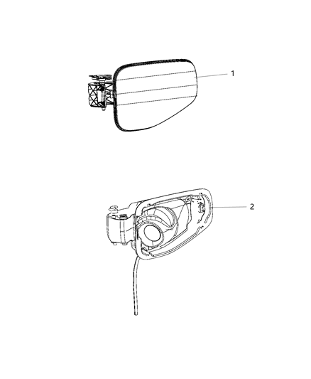 2021 Jeep Gladiator Fuel Filler Housing, Door And Related Parts Diagram