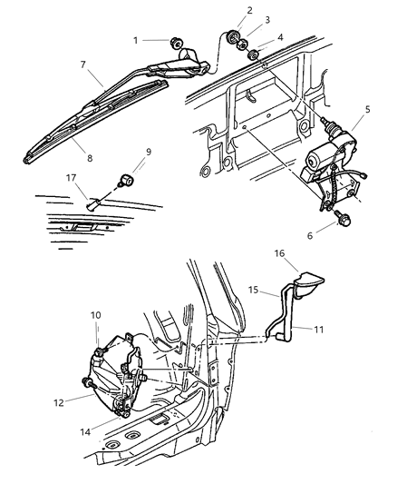 1998 Dodge Durango Blade-WIPER Diagram for 5003651AA