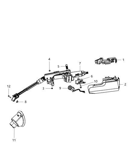 2011 Chrysler 200 Column-Steering Diagram for 5057241AI