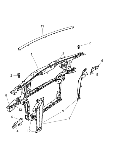 2009 Dodge Nitro Radiator Support Diagram