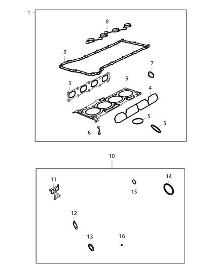 2019 Dodge Journey Engine Gasket/Install Kits Diagram 1