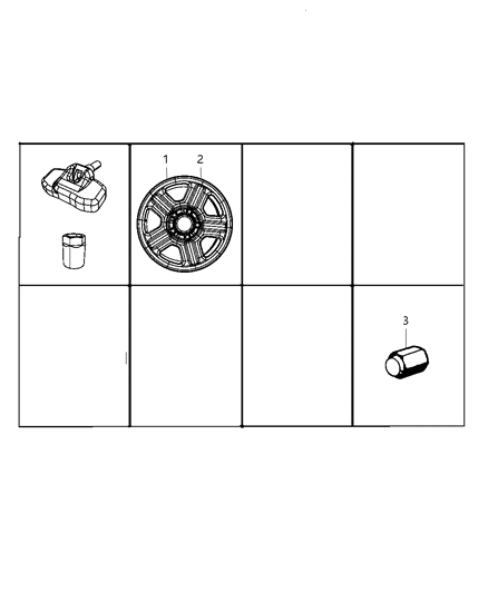 2010 Jeep Wrangler Wheel Alloy Diagram for 1BZ81PAKAD