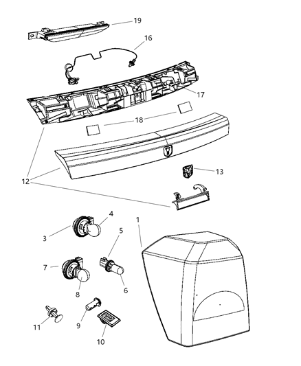 2007 Dodge Caliber Handle-LIFTGATE Diagram for ZG86DX8AG