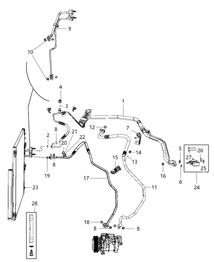 2020 Ram 1500 Line-A/C Suction And Liquid Diagram for 68485892AA