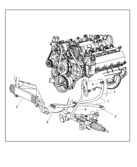 2010 Dodge Ram 1500 O Ring-Power Steering Hose Diagram for 68053597AA