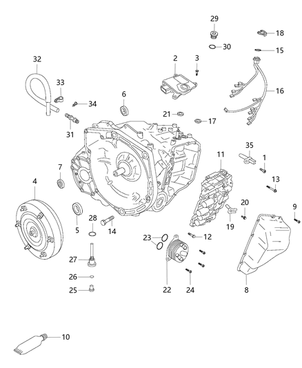 2020 Jeep Renegade Transmission Serviceable Parts Diagram 2