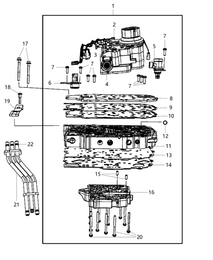 2015 Dodge Journey Valve Body & Related Parts Diagram 2