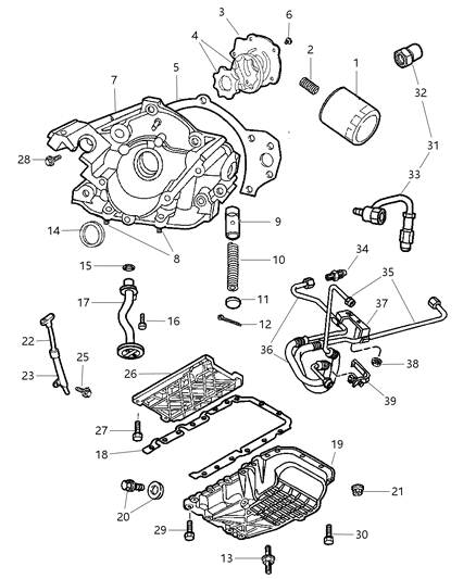 2004 Chrysler 300M Engine Oiling Diagram 2