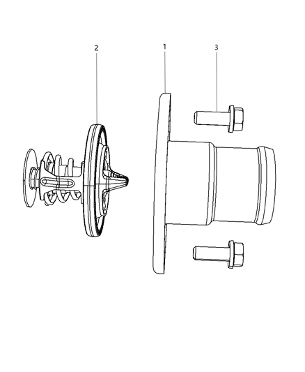 2008 Dodge Ram 2500 Thermostat & Related Parts Diagram 1