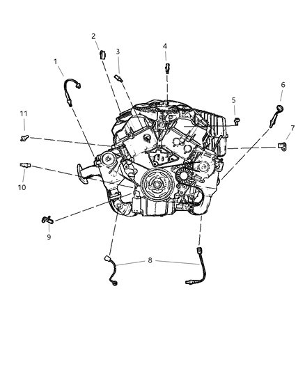 2002 Chrysler 300M Sensors - Engine Diagram 1