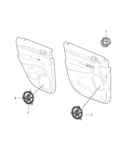 2020 Dodge Durango Speakers, Door Diagram