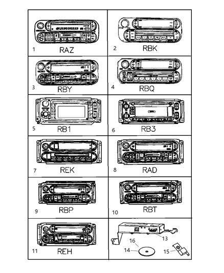 2005 Chrysler PT Cruiser Radio-AM/FM/CASSETTE With Cd Diagram for 5091650AB