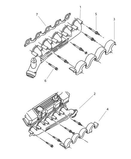 1997 Dodge Ram 2500 Exhaust Manifold Diagram for 53031401