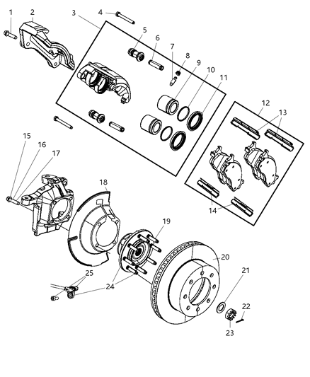 2008 Dodge Ram 2500 Front Brakes Diagram