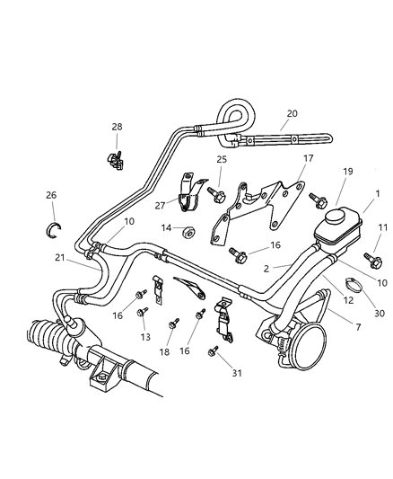 1998 Dodge Stratus Power Steering Hoses Diagram