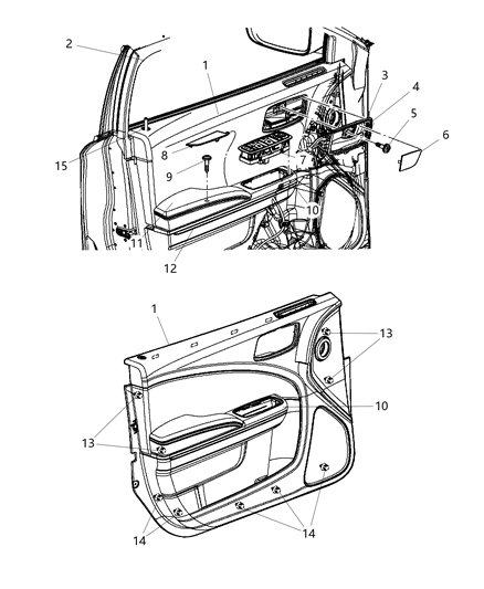 2013 Dodge Charger Panel-Front Door Diagram for 1XM461X9AA