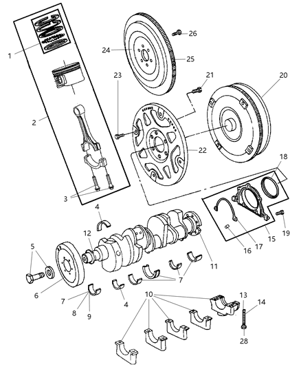 2007 Dodge Ram 3500 DAMPER-CRANKSHAFT Diagram for 53021303BA