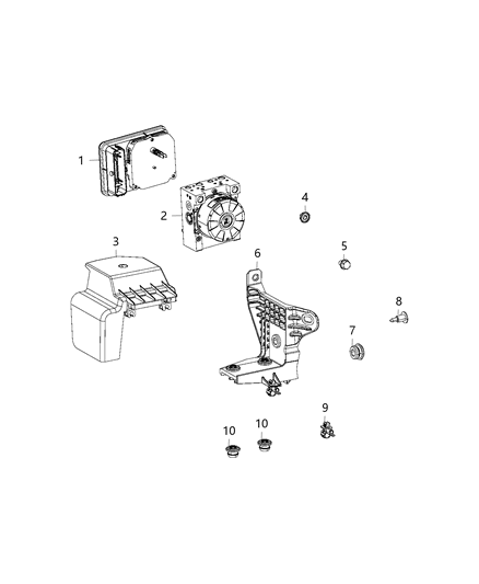 2019 Jeep Compass Anti-Lock Brake System Module Diagram for 68434976AA