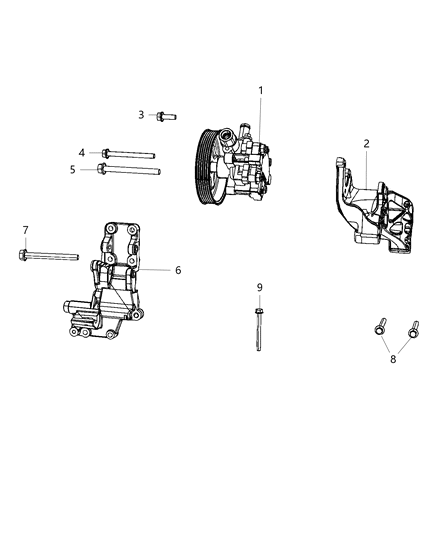 2010 Dodge Journey Power Steering Pump Diagram for 5151016AC