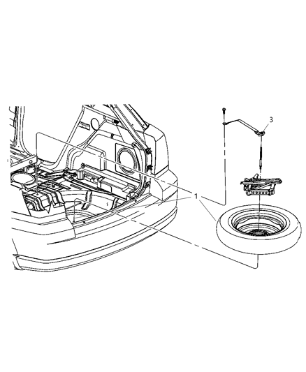 2008 Jeep Compass Rear Cargo & Storage Diagram