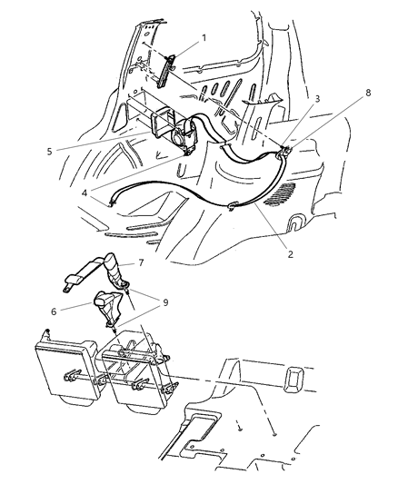 2000 Dodge Durango Seat Belt Rear Inner Diagram for 5GF291AZAB