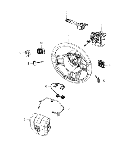 2017 Ram 3500 Cab Chassis Switches - Steering Wheel & Column Diagram