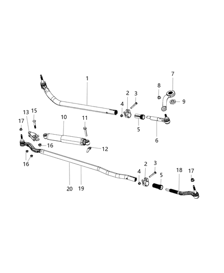 2020 Jeep Gladiator Tie Rod Diagram for 68258762AD