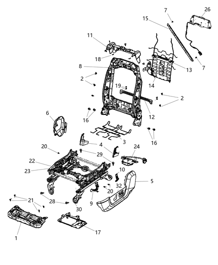 2016 Ram 2500 Blower-Seat Cushion Diagram for 4610261AE