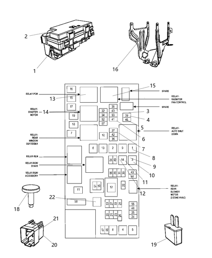 2012 Dodge Grand Caravan Power Distribution Center Diagram