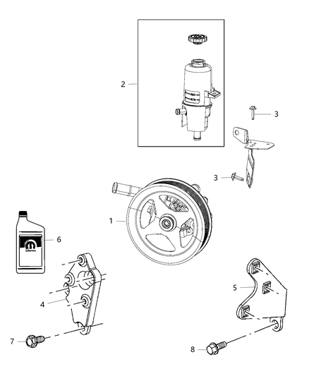 2014 Ram 3500 Power Steering Pump & Reservoir Diagram 2