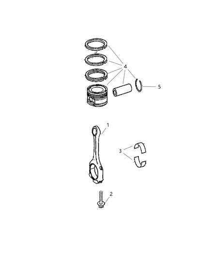 2008 Dodge Sprinter 3500 Pistons , Piston Rings , Connecting Rods & Connecting Rod Bearing Diagram 2