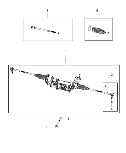 2020 Ram 1500 Gear-Rack And Pinion Diagram for 68453598AA