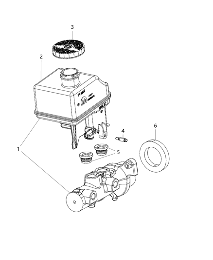 2019 Ram 3500 Cab Chassis(<10K lb.) Brake Master Cylinder Diagram 1